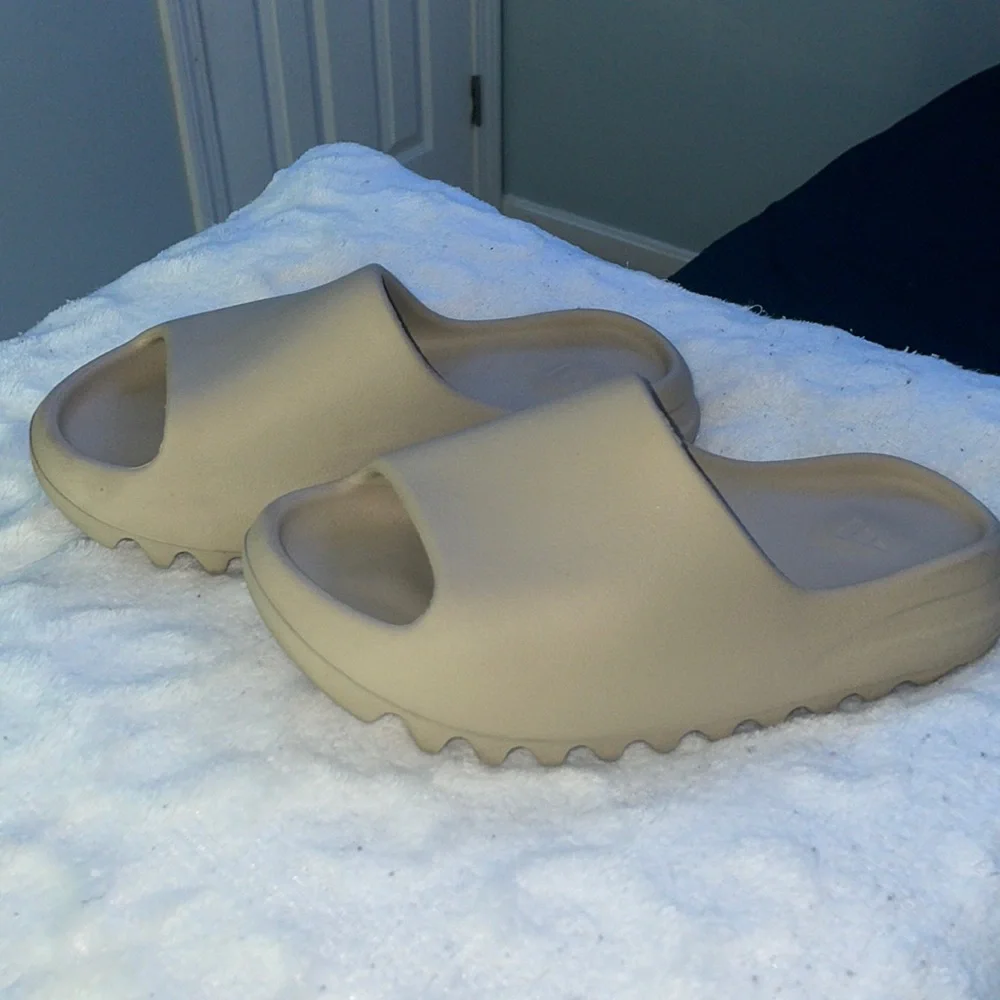 Yeezy | Shoes | Tan Yeezy Slides | Poshmark